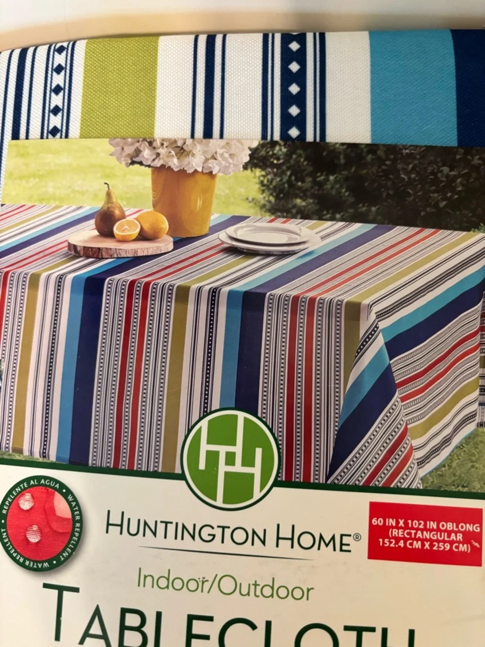 HUNTINGTON HOME Indoor/Outdoor Tablecloth 60” x 102” * NEW*